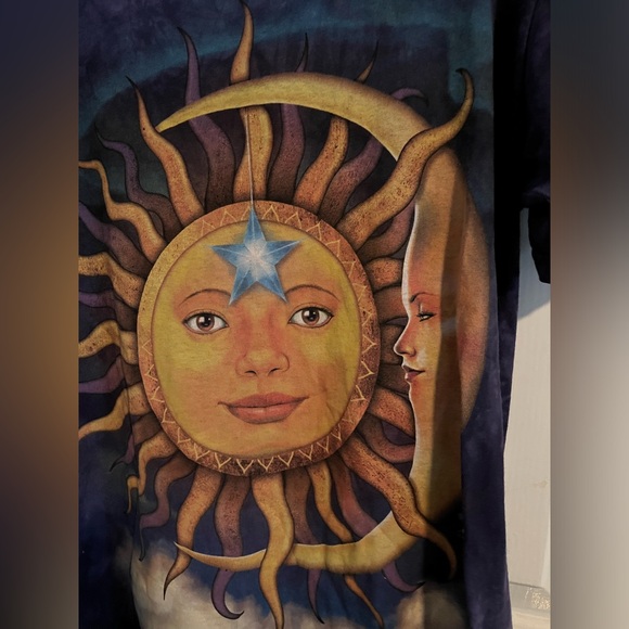 Delta Apparel Tie Dye Sun and Moon T-Shirt - Picture 2 of 2